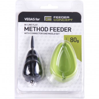 Кормушка фидерная FEEDER CONCEPT Vegas Flat METHOD 80г и уплотнитель Кормушка фидерная FEEDER CONCEPT Vegas Flat METHOD 80г и уплотнитель